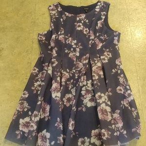 Torrid Size 20 Gray/Blue Floral Design Dress